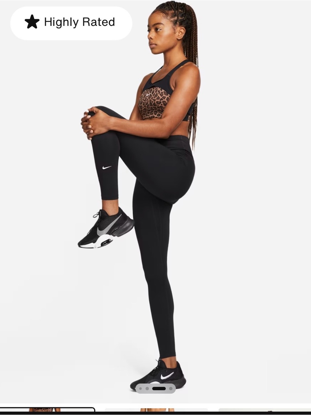 Nike One Full Length Mid Rise Black Leggings NWT size XL